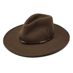 Stetson Men's Wildwood Crushable Wool Water Repellant Western Hat Small Brown